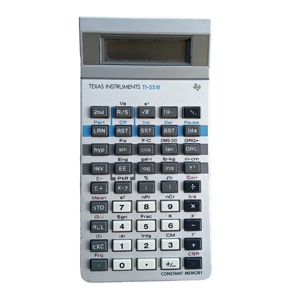 Vintage Calculator Texas Instruments ti 55 ii / Working w/ BRAND NEW Battery Inc